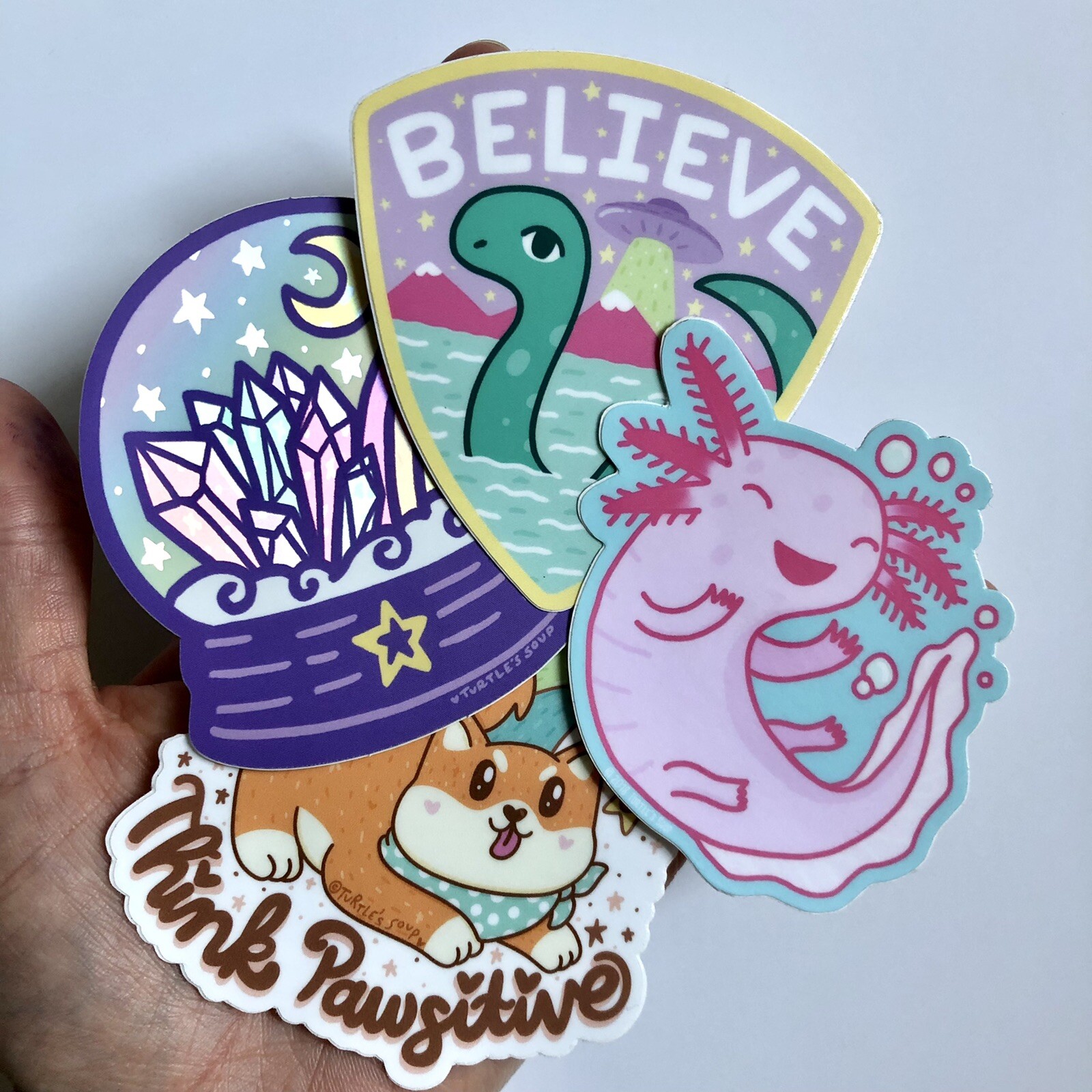 NEW! Turtle’s Soup SET OF 4 VINYL STICKERS / DECALS — 3×3” Magical Nature Theme