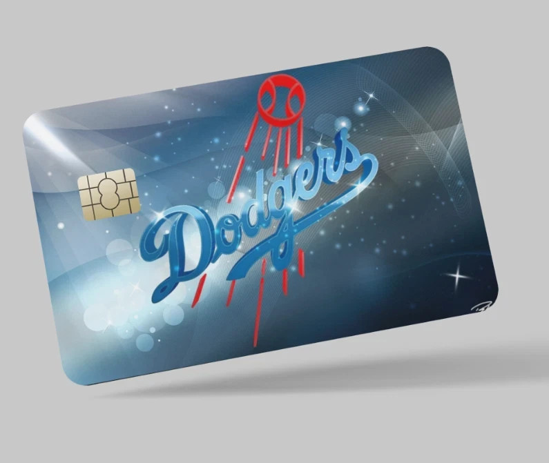 LA Dodgers Blue Lights Credit Card Skin Baseball Debit Vinyl Sticker