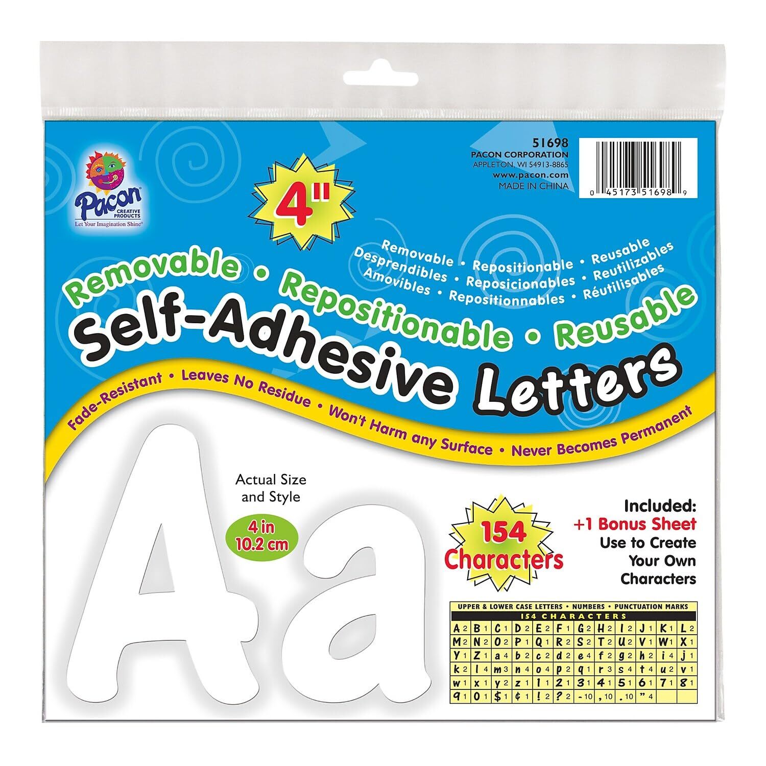 4 Inch White Self Adhesive Letters Decals Removable Reusable for Signs and Po…