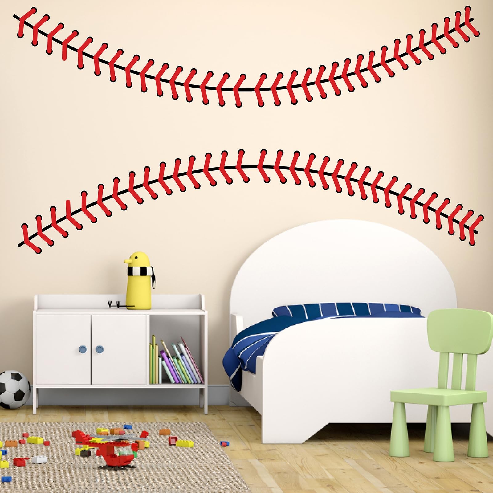Giant Baseball Wall Decals 86 Inches Extra Large Stitches 1