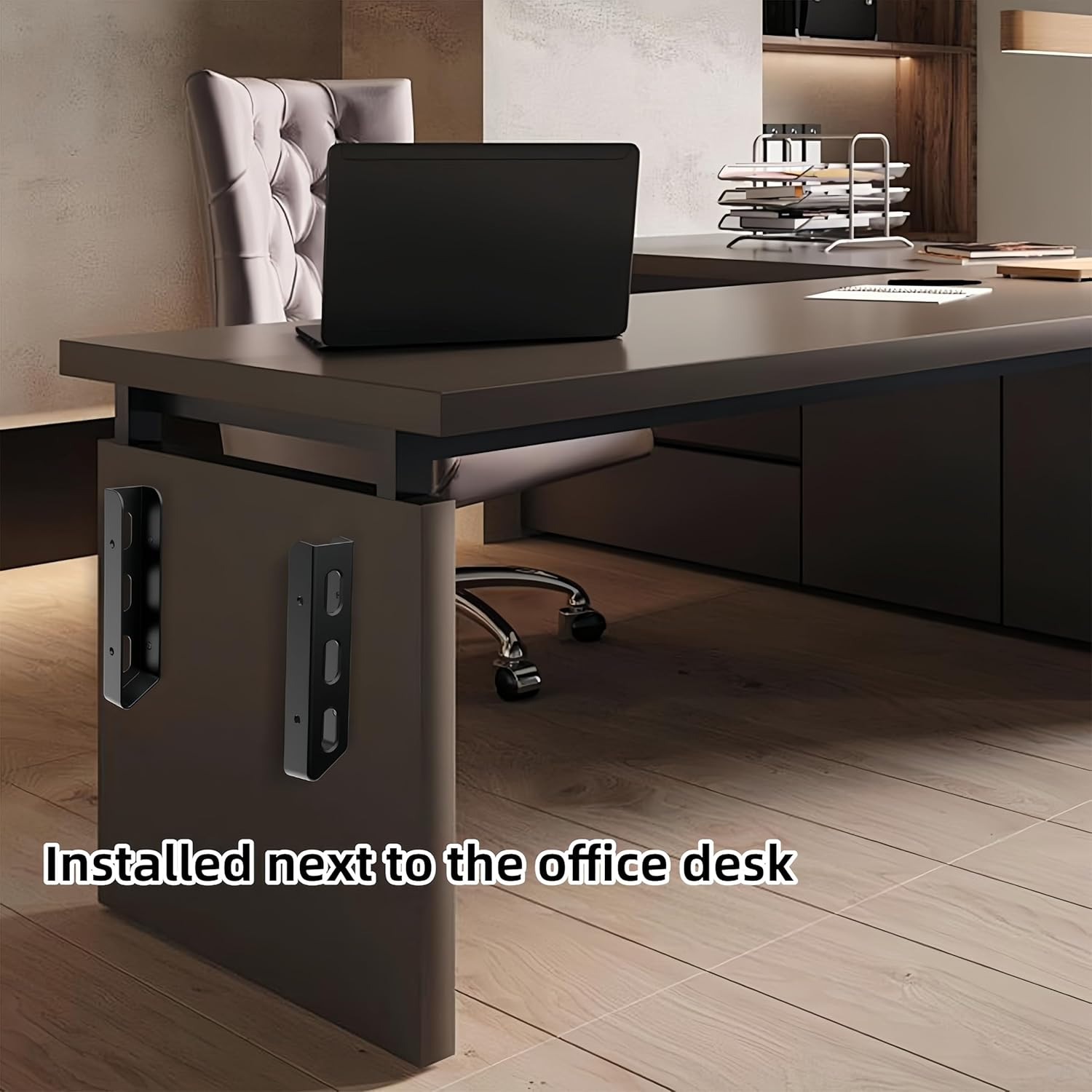 Wall & Under Desk Laptop Mount Holder, with Screw or Adhesive, Fits MacBooks,Sur