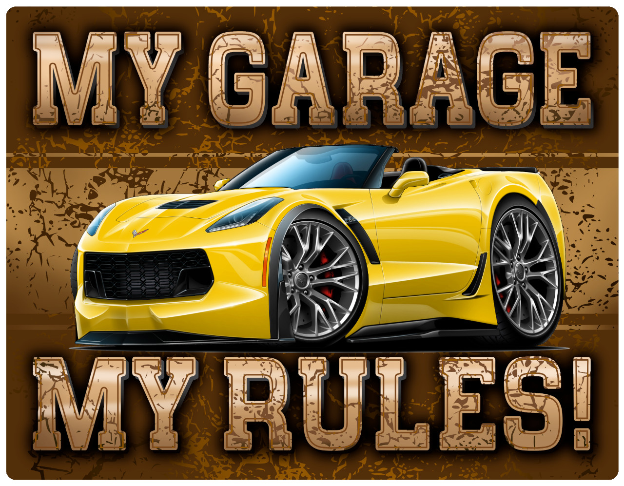 2015-19 Corvette Convertible My Garage My Rules Wall Art Graphic Sticker