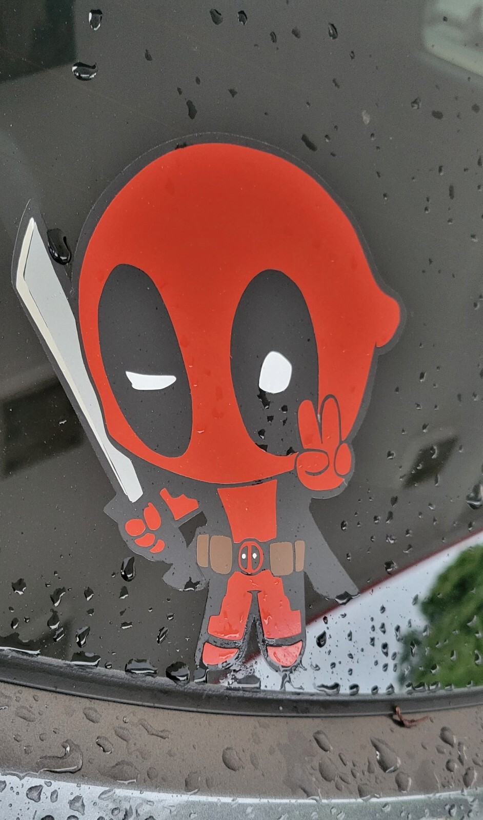 Deadpool Cartoon Baby Sticker Bumper Decal – water proof 5.5 in tall