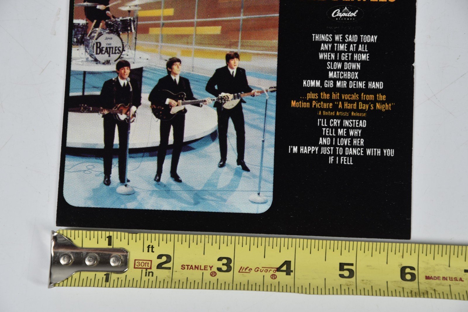 Vintage Beatles Something New Insert Cover Art 6" Art Print 45 Record Paper ONLY