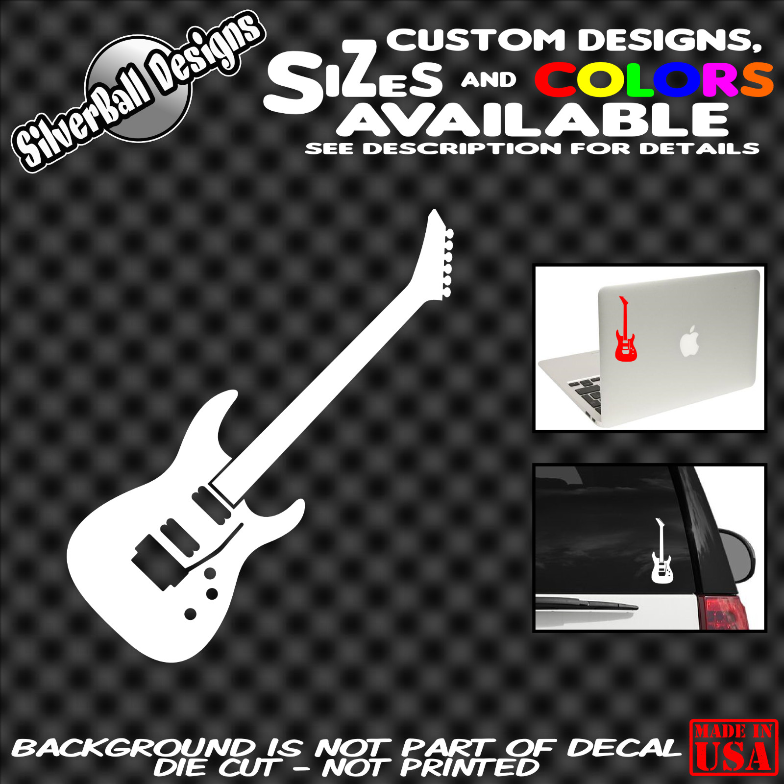 Dinky Reverse Jackson Guitar Vinyl sticker Fender Dean Rich ESP Gibson Ibanez