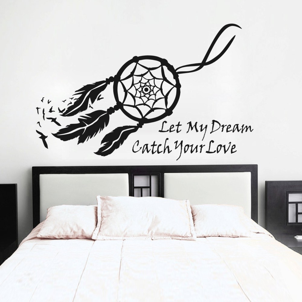 Dream Catcher Wall Sticker Quote Symbol Girl Master Room Home Vinyl Mural Decor