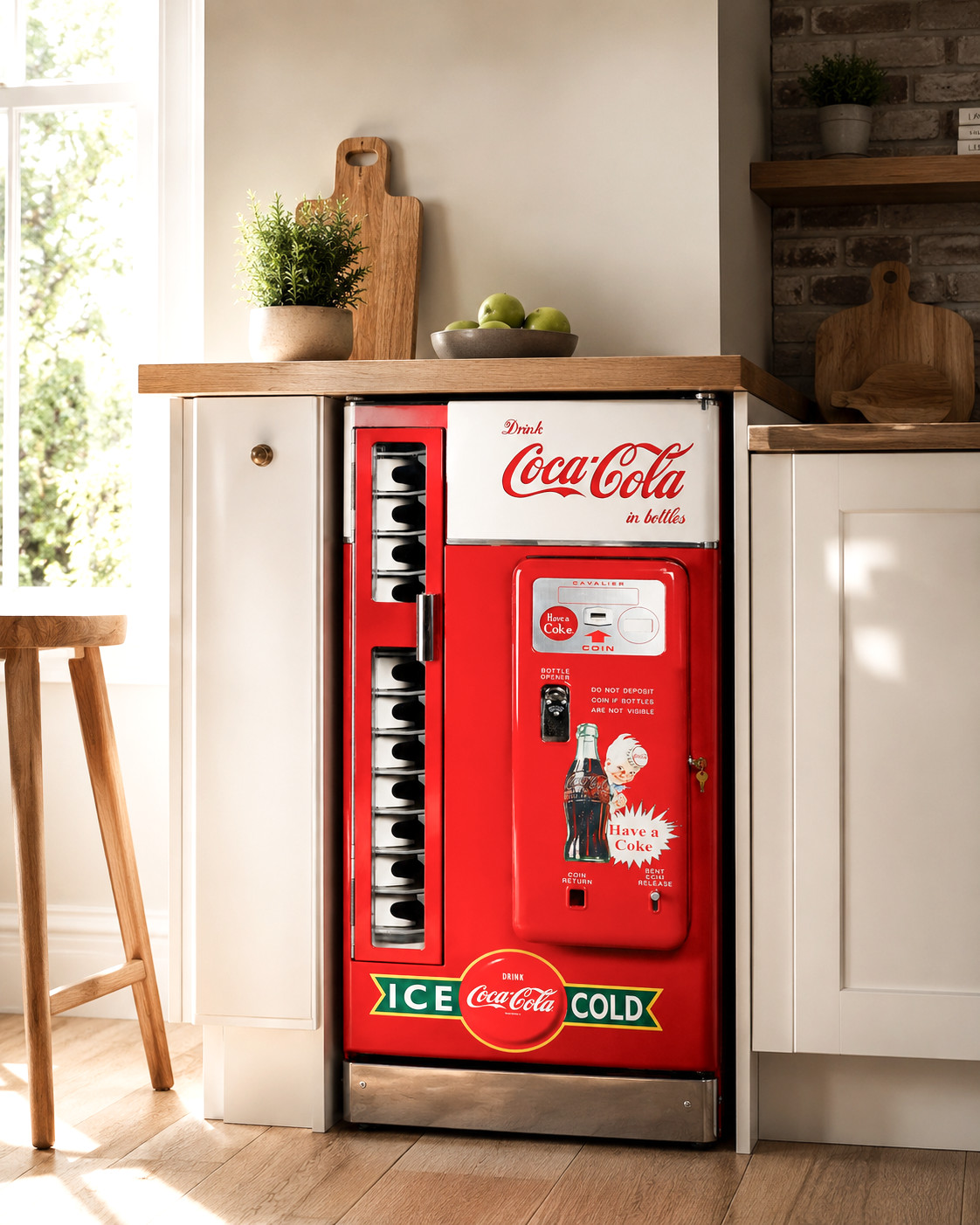 Retro Coca-Cola Vending Machine Refrigerator Wrap Decal for Side-by-Side Fridges