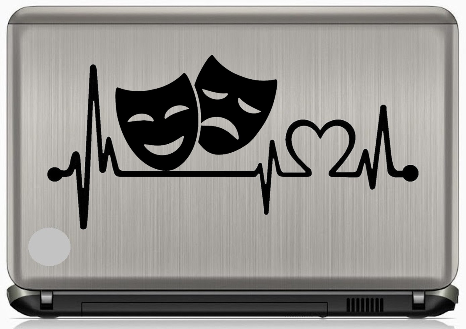 Comedy Tragedy Drama Theater Masks Heartbeat Lifeline Decal Sticker for Car 2089