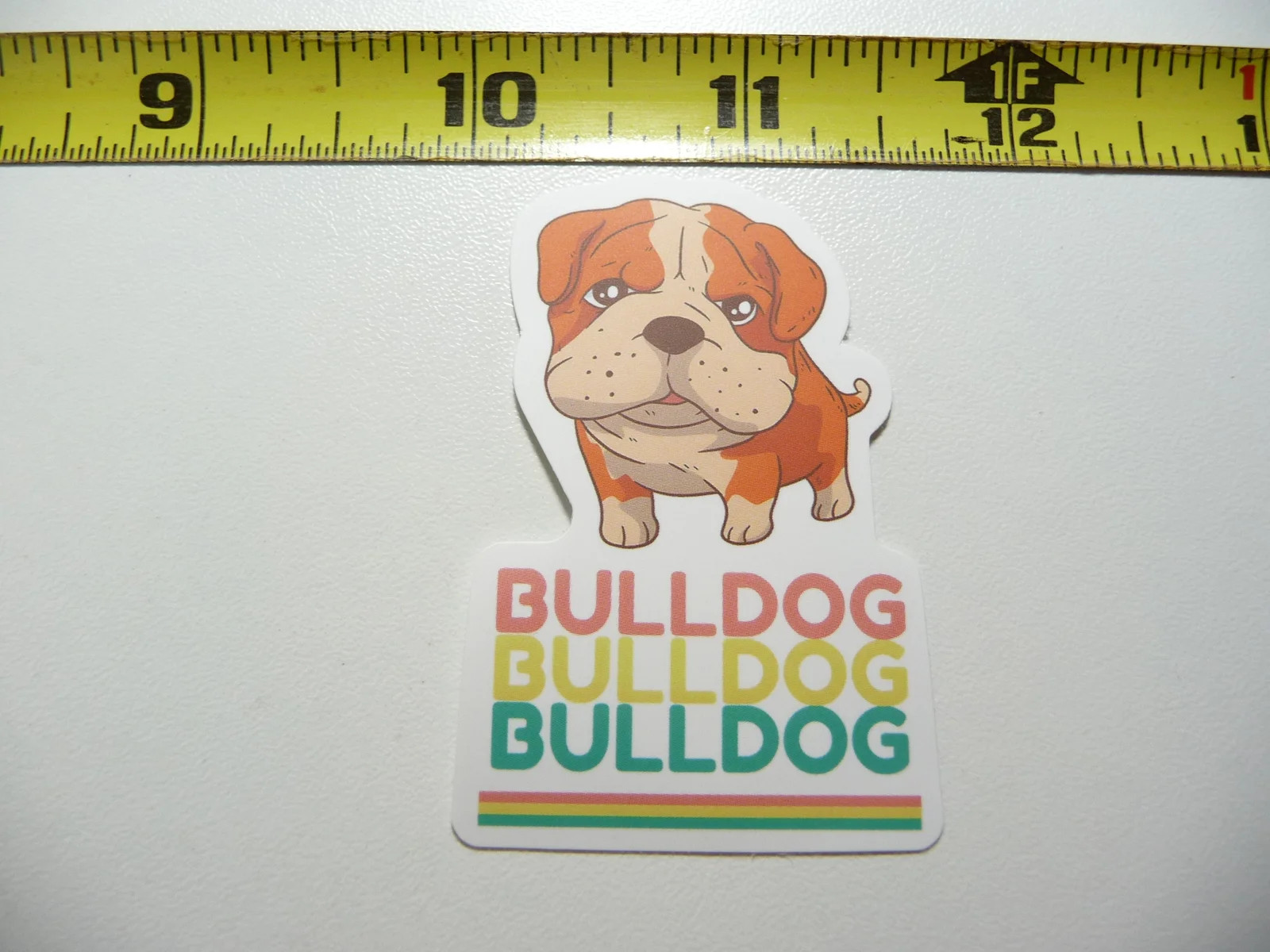 BULLDOG PUPPY WORDING SMALL STICKER DECAL DOG PET BEST FRIEND LAPTOP