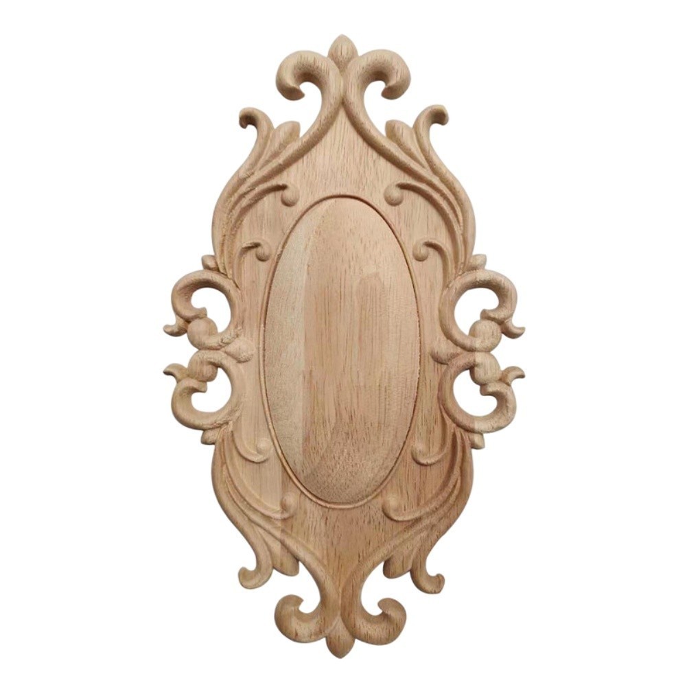Wood Carving Home Decor Applique Vintage Style Door Wall Mount 4 Size Options