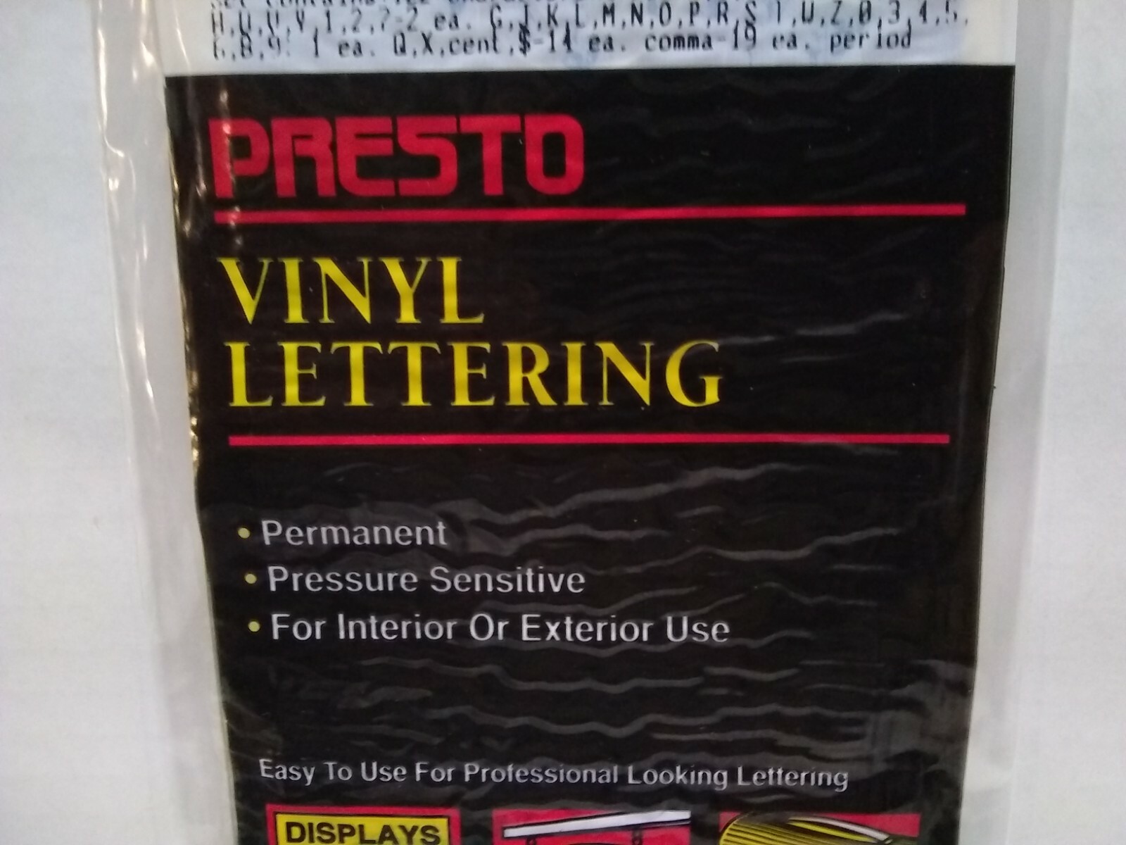 PRESTO Vintage 1” C&N Blue Mod Gothic 369 Vinyl Letters Numbers 14156