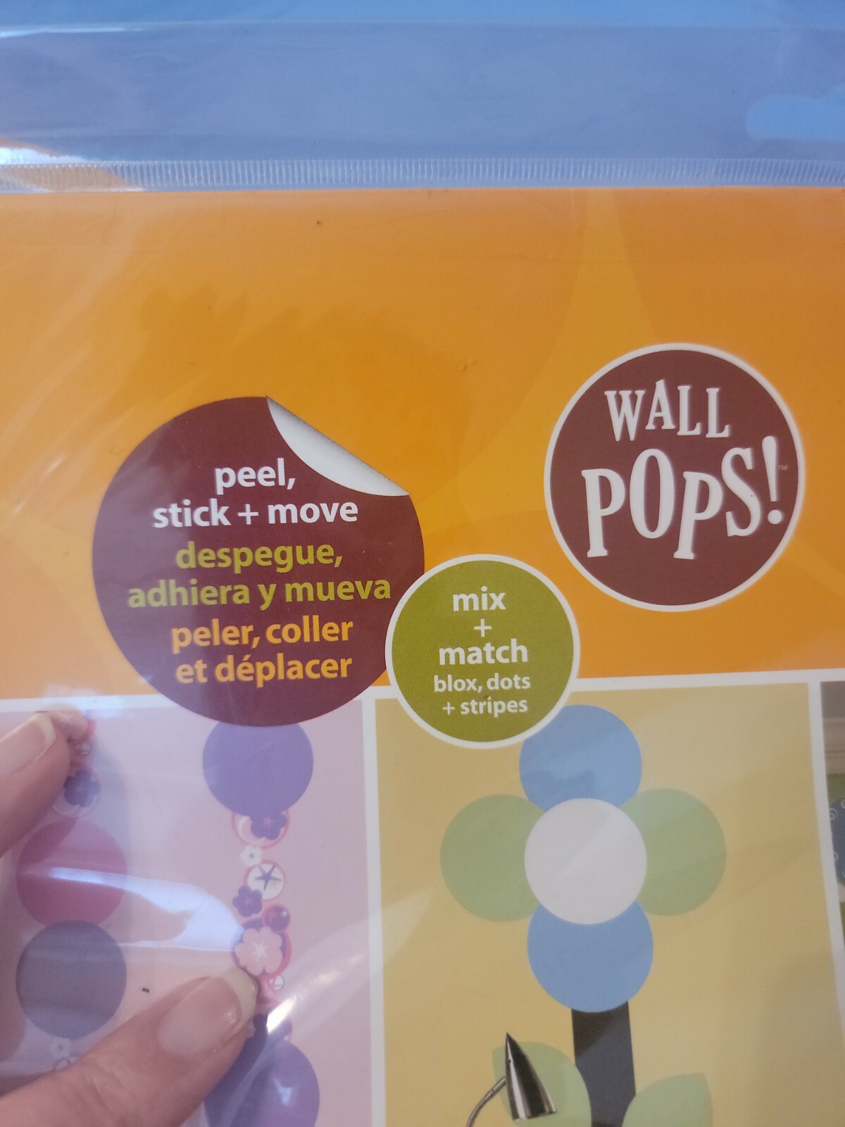 Brewster Wall Pops! 5 Dots 1 Color Stylin (2)Brown & (2)Blue 13” circles (5/pkg)