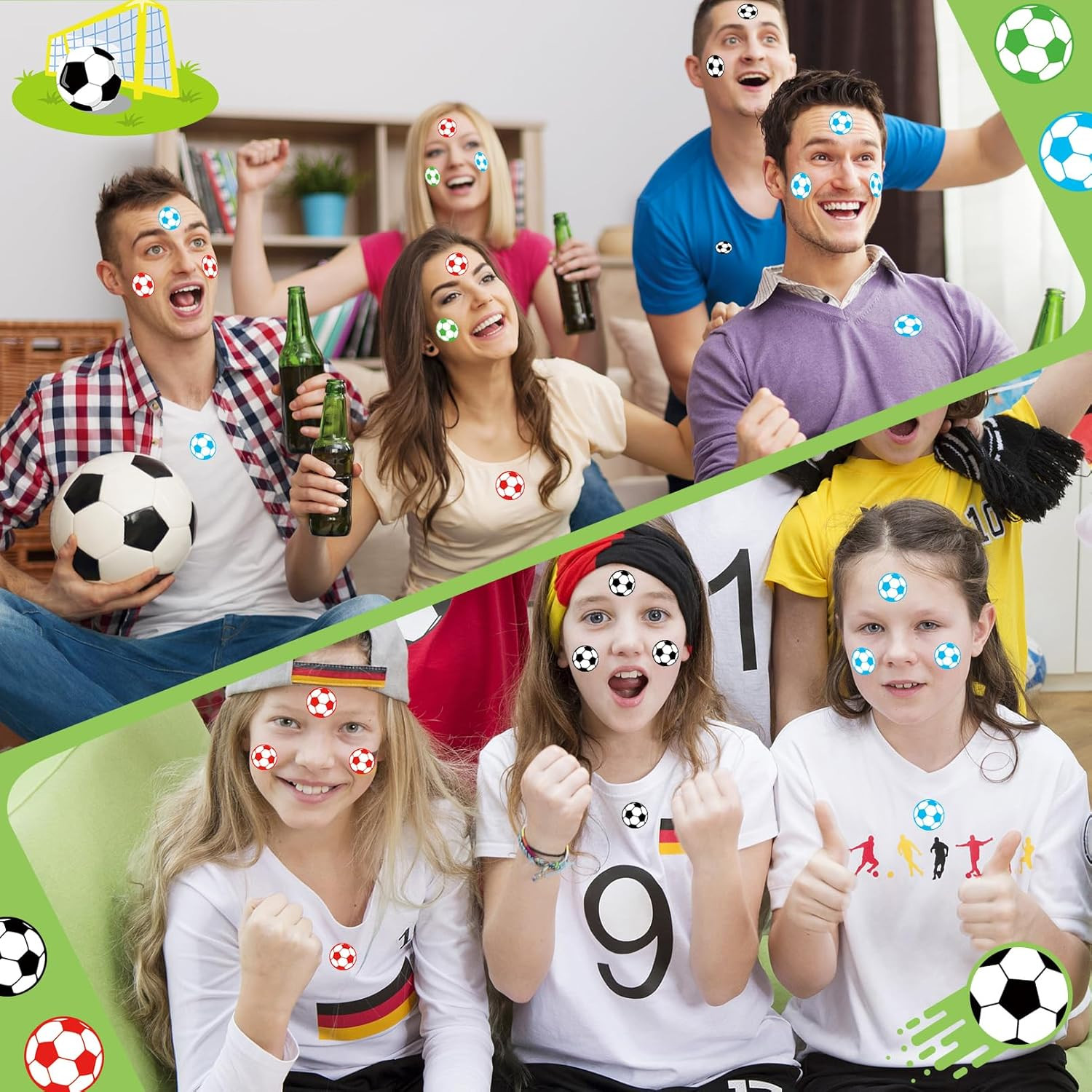 120 Pcs Soccer Stickers Vinyl, Soccer Ball Stickers for Water Bottle Kids Girls