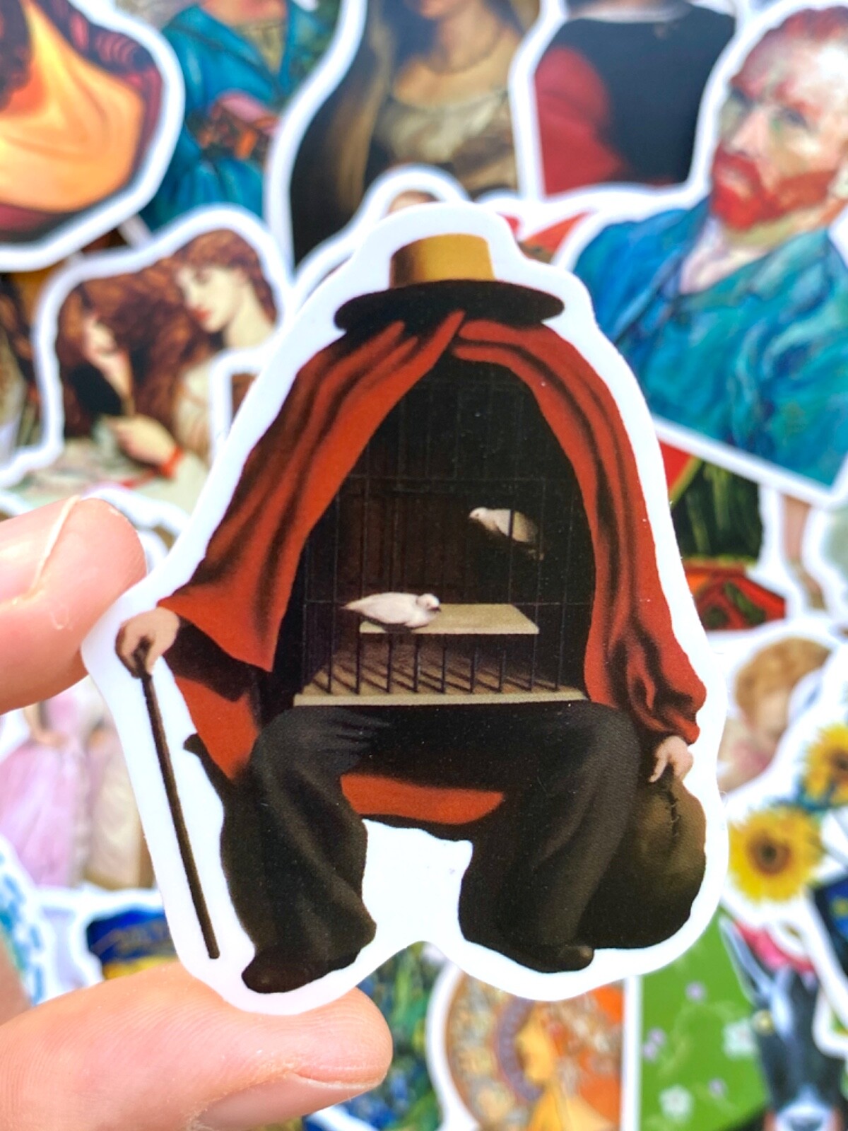 5-50 pcs Art Work Painting Stickers, Van Gogh Museum Artist Vinyl Sticker Pack