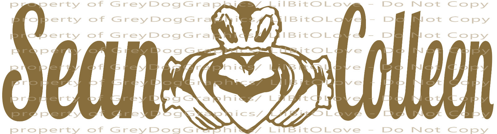 Claddagh Symbol Custom Vinyl Decal YOUR NAMES Sticker Irish Crown Hands Heart