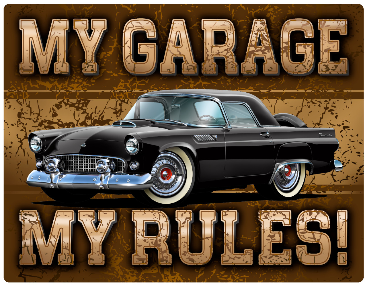 1955 Ford Thunderbird Hardtop My Garage My Rules Wall Art Graphic Sticker