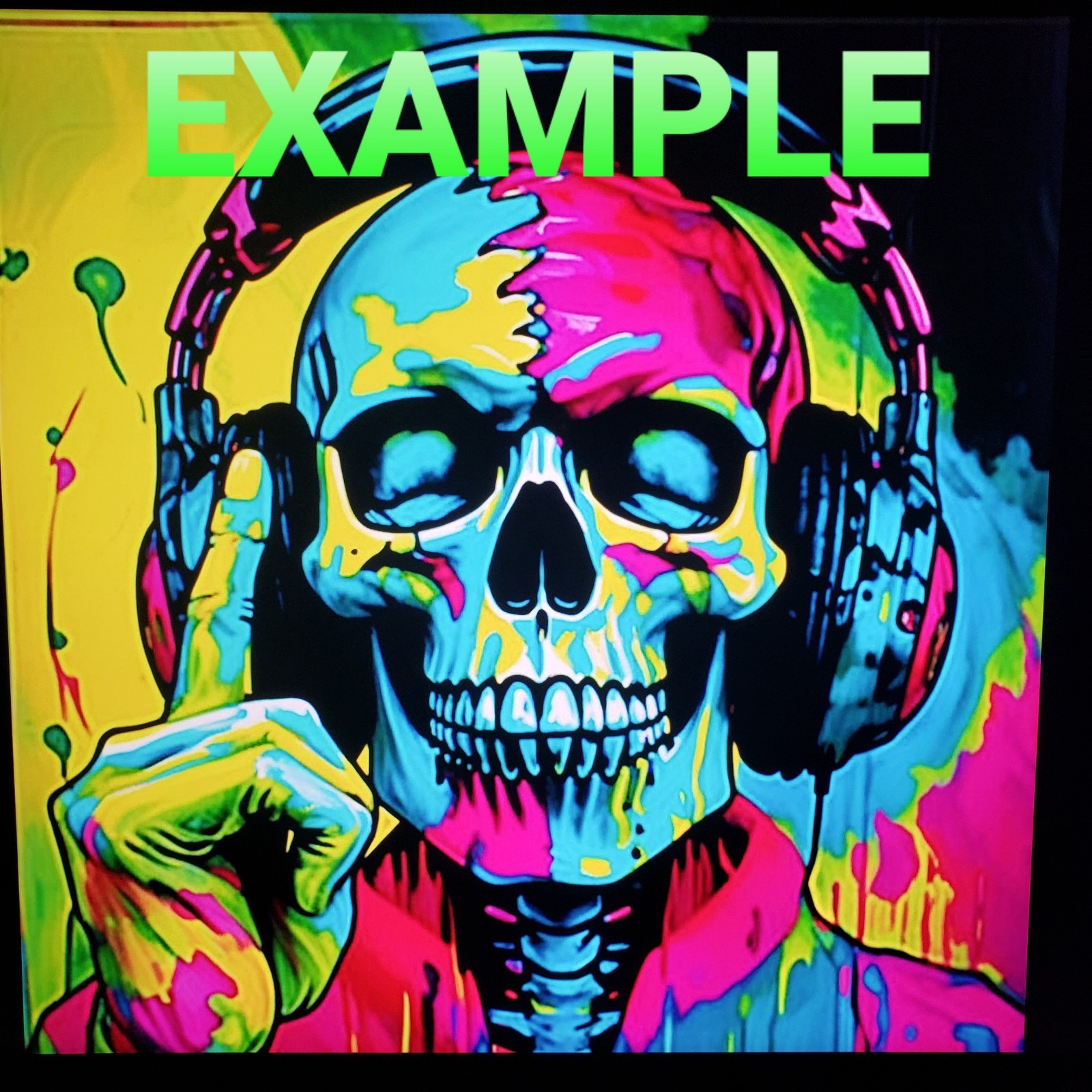 Skull Sticker Skull Wearing Headphones Art Creative Decal