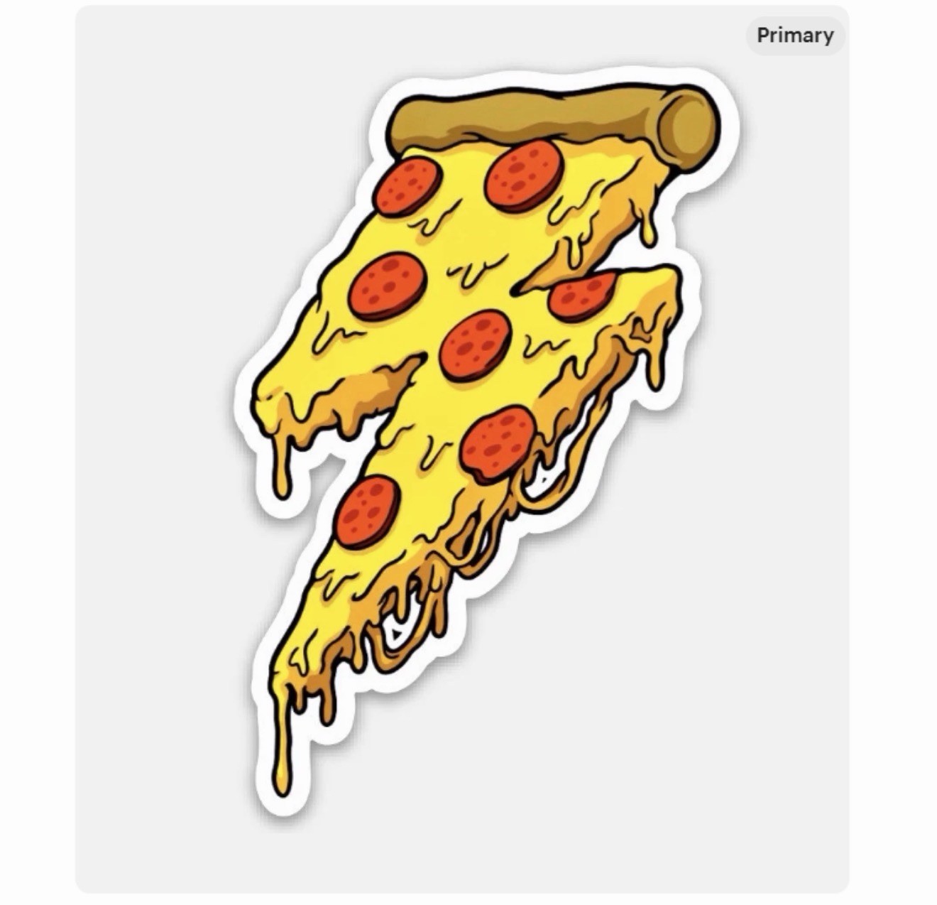 3” Pizza Sticker Vinyl Decal Matte Finish Dishwasher Safe