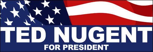 JR Studio 3×9 inch Ted Nugent for President Bumper Sticker – RWB American…
