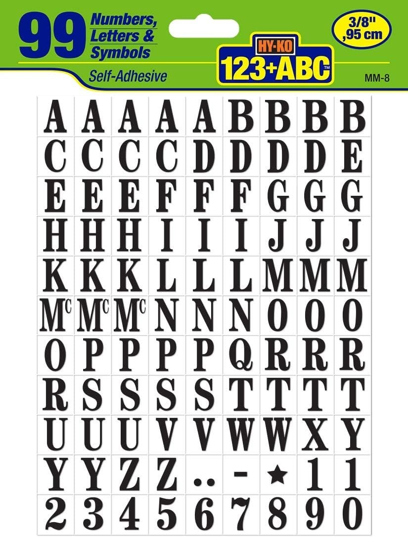 Durable Vinyl Self-Adhesive Address Number Letter Decals Door