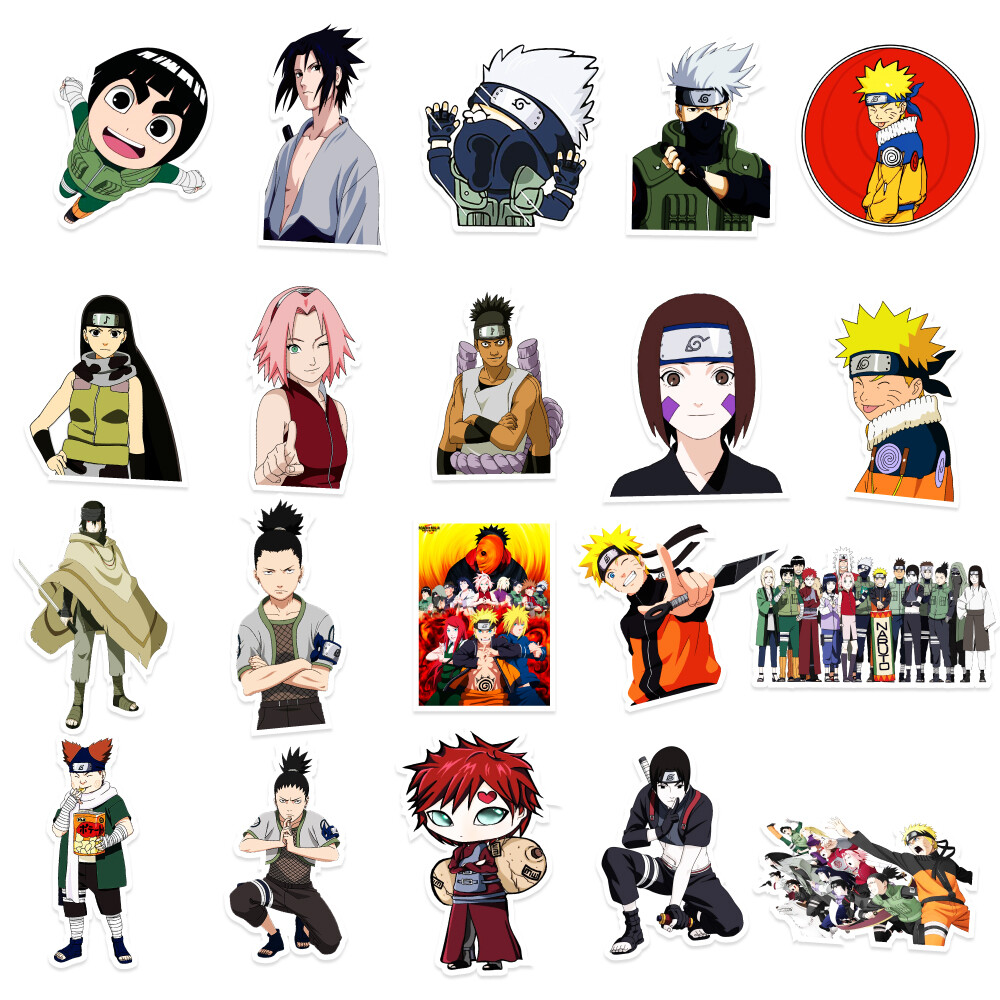 50 Pcs Stickers Naruto Uzumaki Anime Skateboard Luggage Phone Laptop Car Vinyl