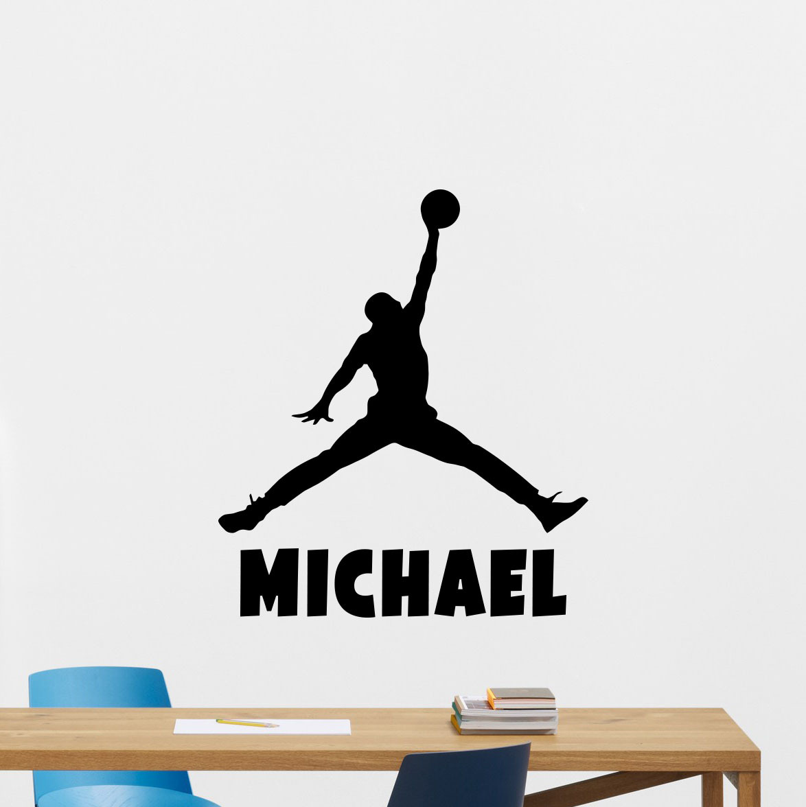Air Jordan Personalized Wall Decal Custom Name Basketball Vinyl Sticker 167hor