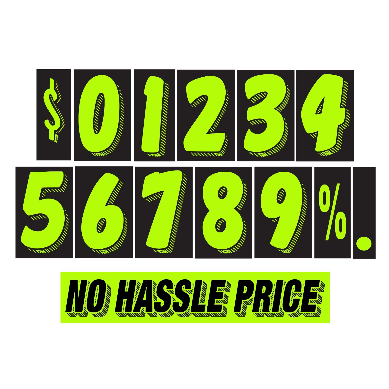 Windshield Price Sticker Pack 180 pcs – Vibrant, Tear-Resistant Numbers, Signs