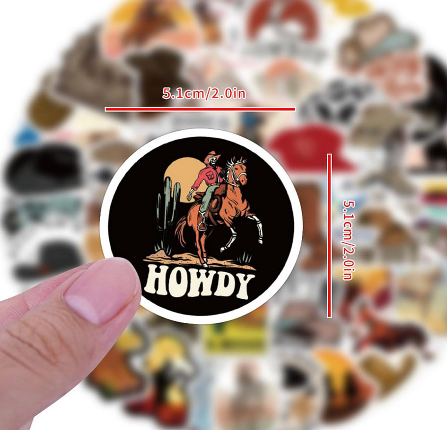 LOT OF 10 PCS COWBOY country western cowboys horseman rodeo Vinyl Sticker flakes