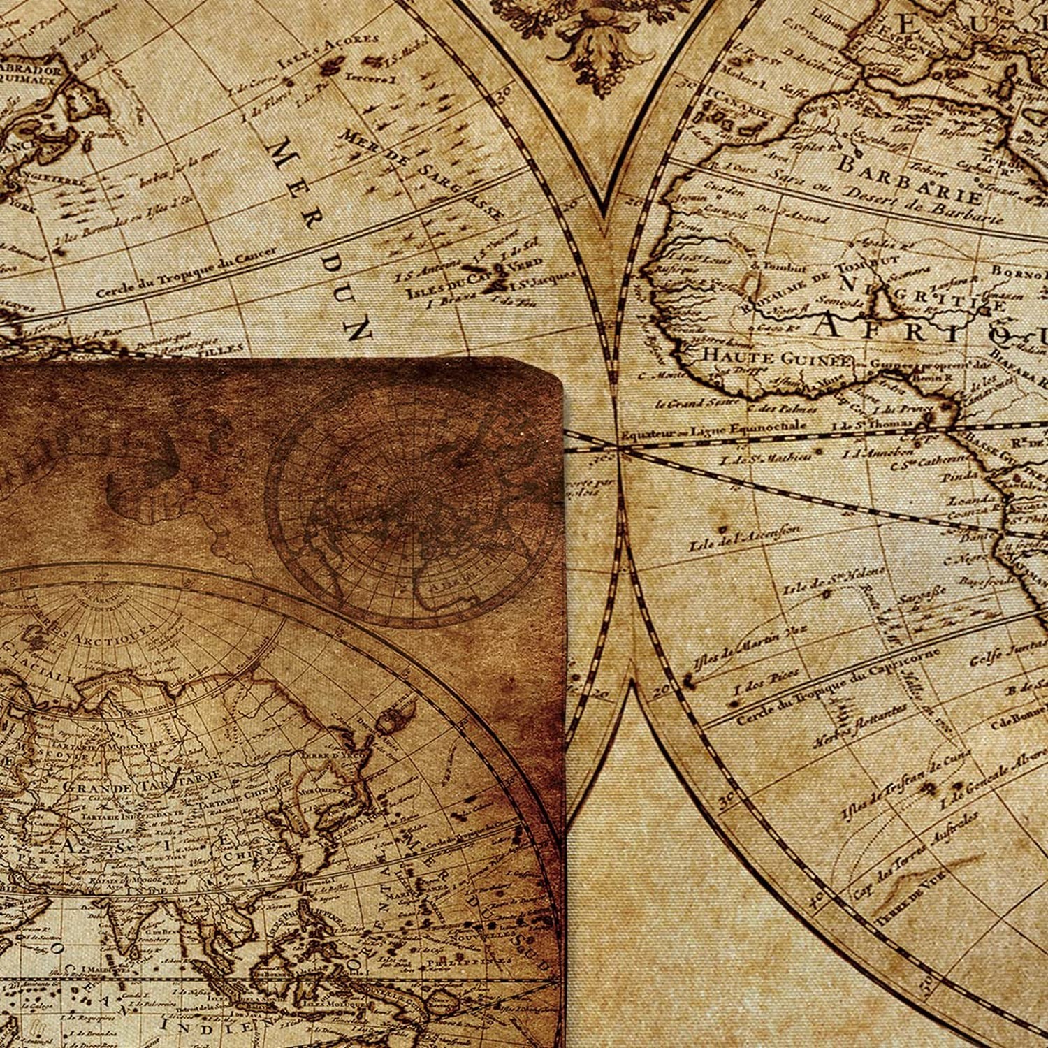 Old World Map Tapestry for Bedroom, Vintage Nautical Maps of the World Art Ta…