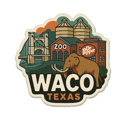 Waco Texas Sticker Decal Vinyl Die-Cut City Skyline Landmark Design