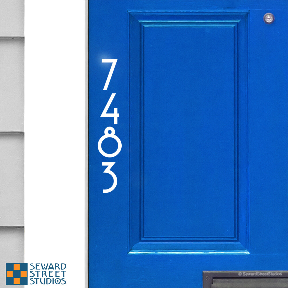 Address Numbers Decal, Custom 10.50" High Vertical – #1231-Single