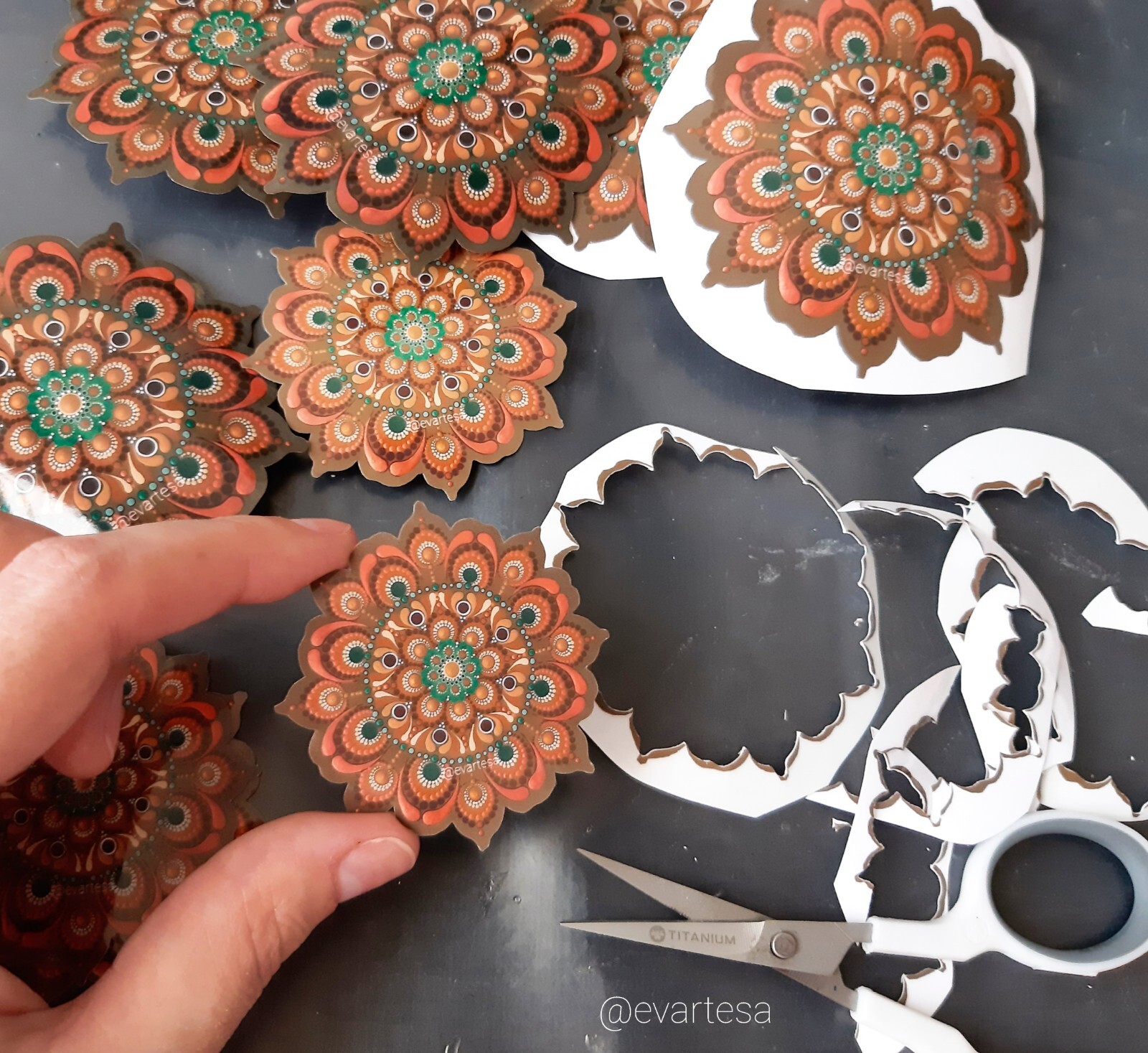 Oxidized Copper Mandala Vinyl Sticker, Meditation Yoga Buddha Water Bottle Decal