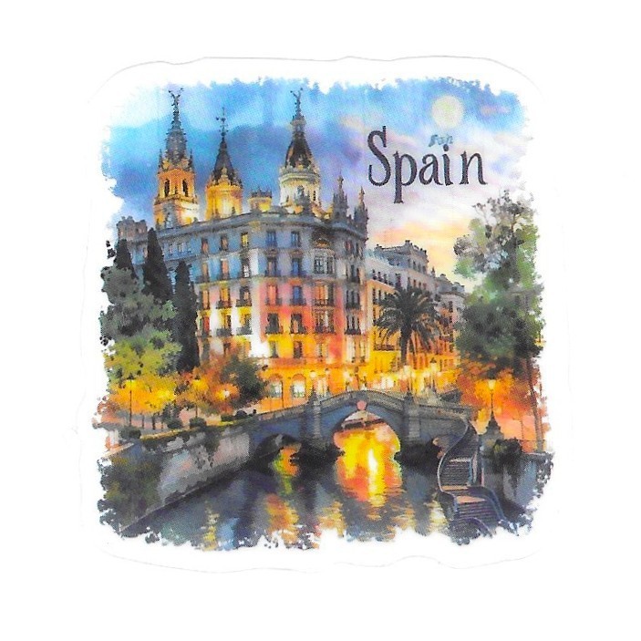 Spain European City Landmark Die Cut Clear Architectural Vinyl Sticker Decal