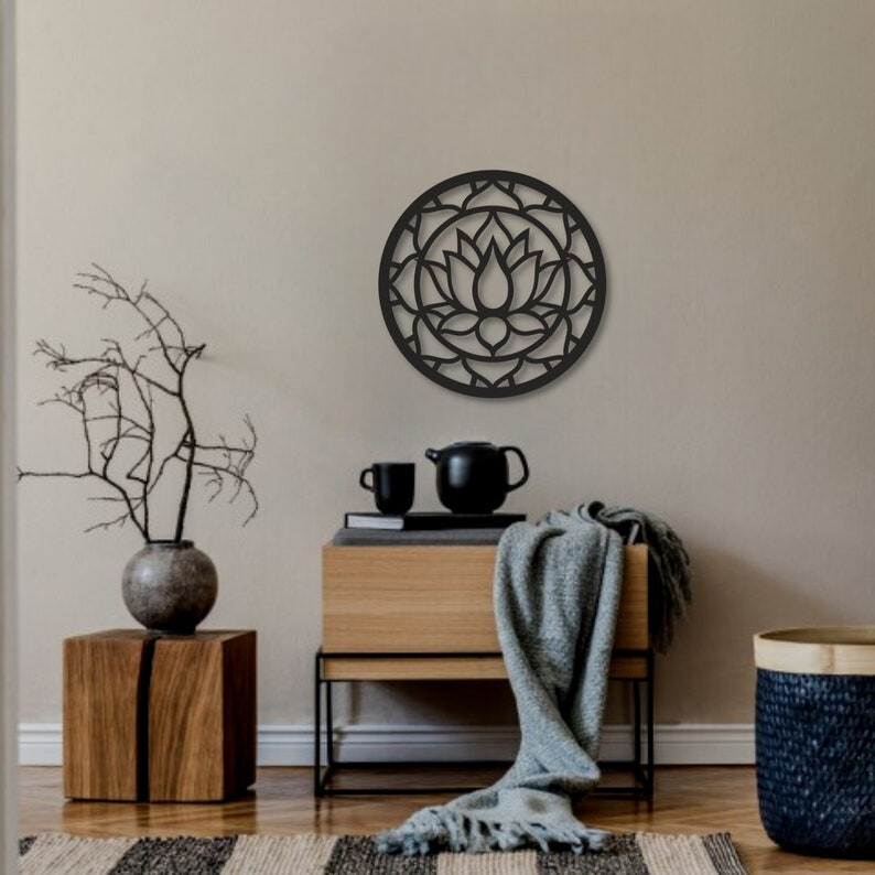 Metal Wall Decor, New Lotus Circle Metal Wall Art, Home Decor, Housewarming Gift