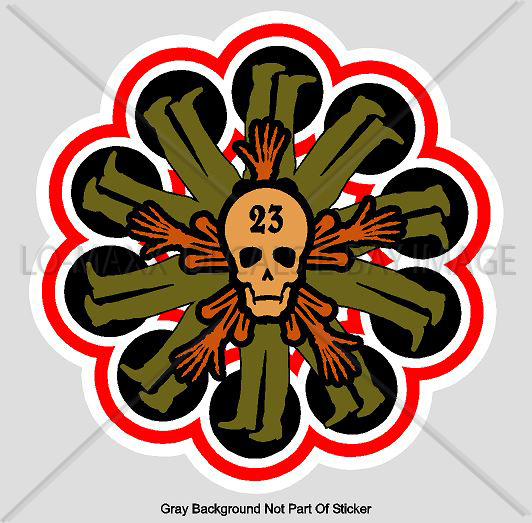 Skull Number 23 Custom Graphic Design Various Sizes Printed Vinyl Sticker