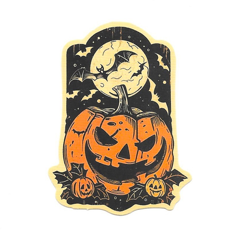 Spooky Jack O Lantern Vinyl Die Cut Sticker Gothic Pumpkin Decal Occult Art