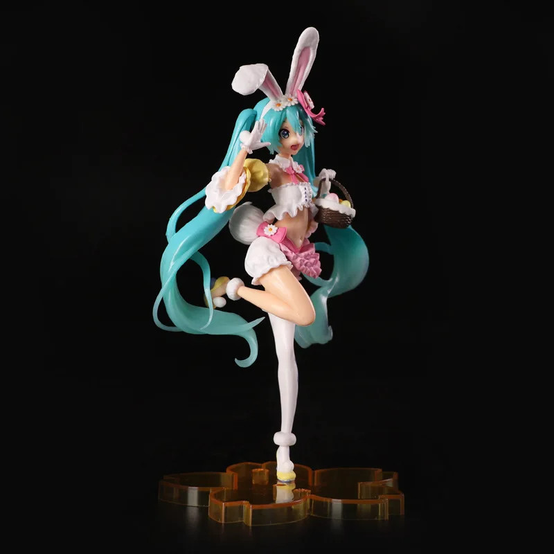 23CM Hatsune Miku Anime Figure Kawaii Pvc Model Doll Action Figurals Rabbit ears