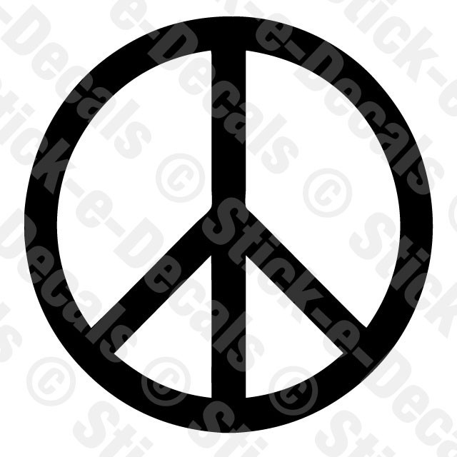 PEACE SIGN Die Cut Vinyl Decal Sticker Proudly Made in USA No War Anti Conflict
