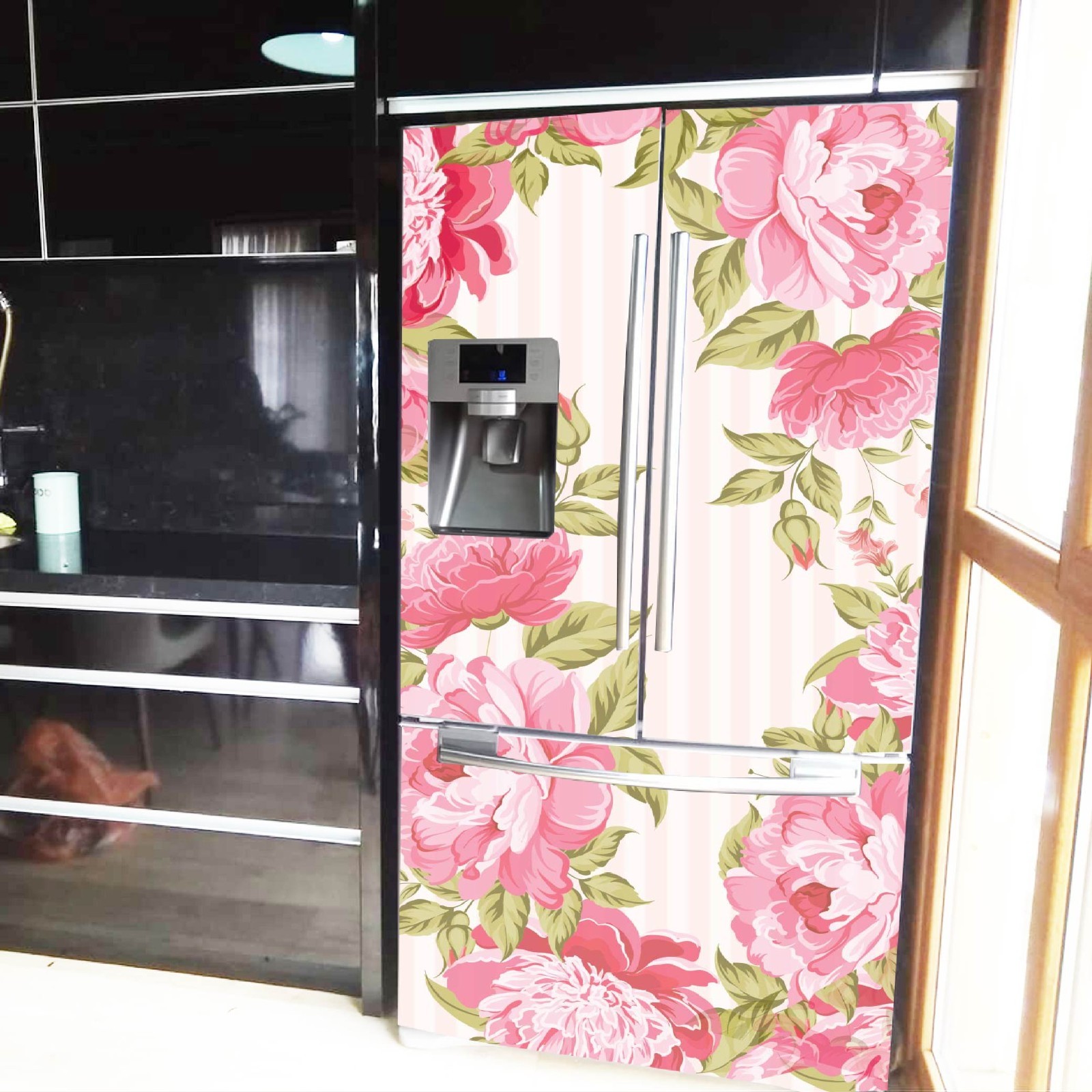 Geometric Design Fridge Wrap Refrigerator Decal