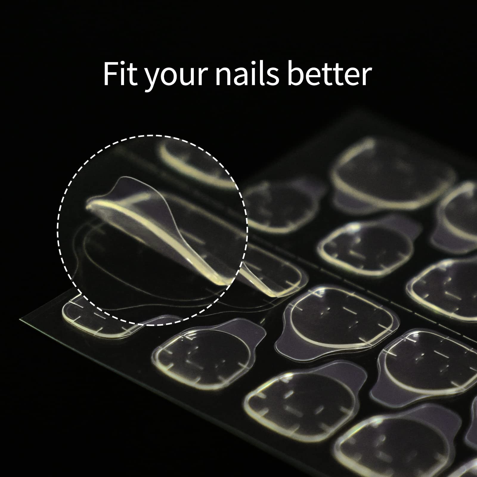 10 Sheets (240pcs) Nail Glue Stickers Double Side for Press on 10