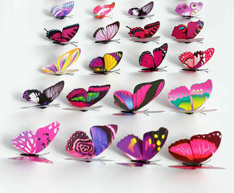 Lot Multi-color 3D Artificial Butterflies – Home Party Wedding Favor Decorations