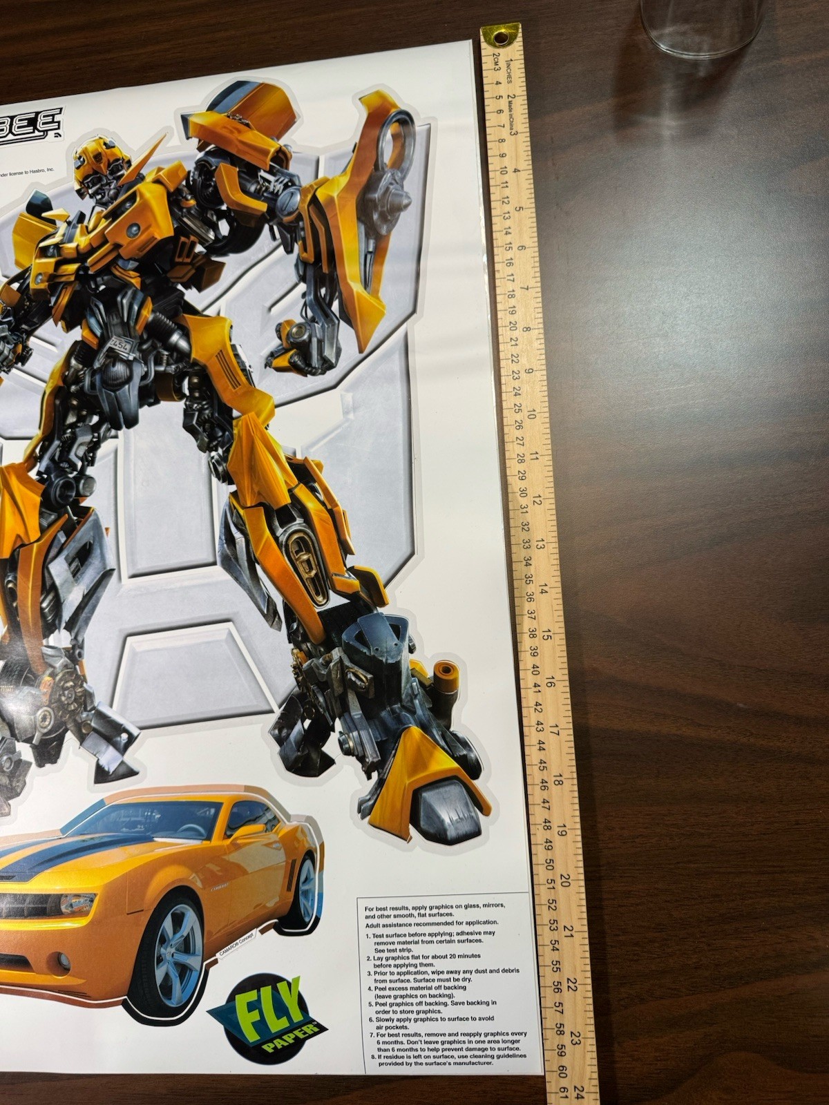 2007 Transformer Bumblebee Decal 24” x 18” Wall Graffix Stickers Used See Desc…