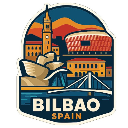 Bilbao Spain Sticker Decal Vinyl Die-Cut City Skyline Landmark Design