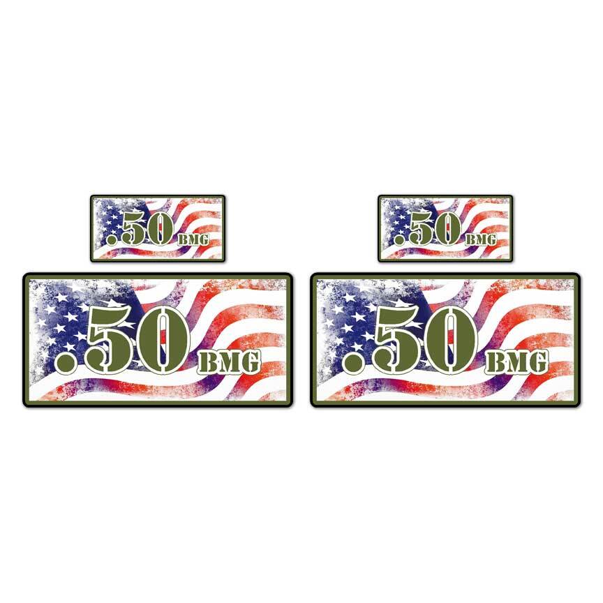 .50 BMG Ammo Box Set, Vinyl Decal Sticker, 2@ 1"x2" & 2@ 2"x4", #8324