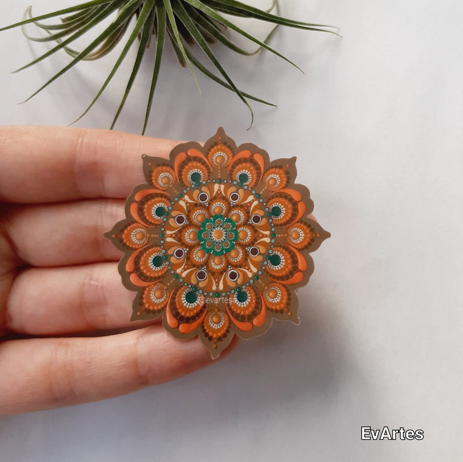 Oxidized Copper Mandala Vinyl Sticker, Meditation Yoga Buddha Water Bottle Decal