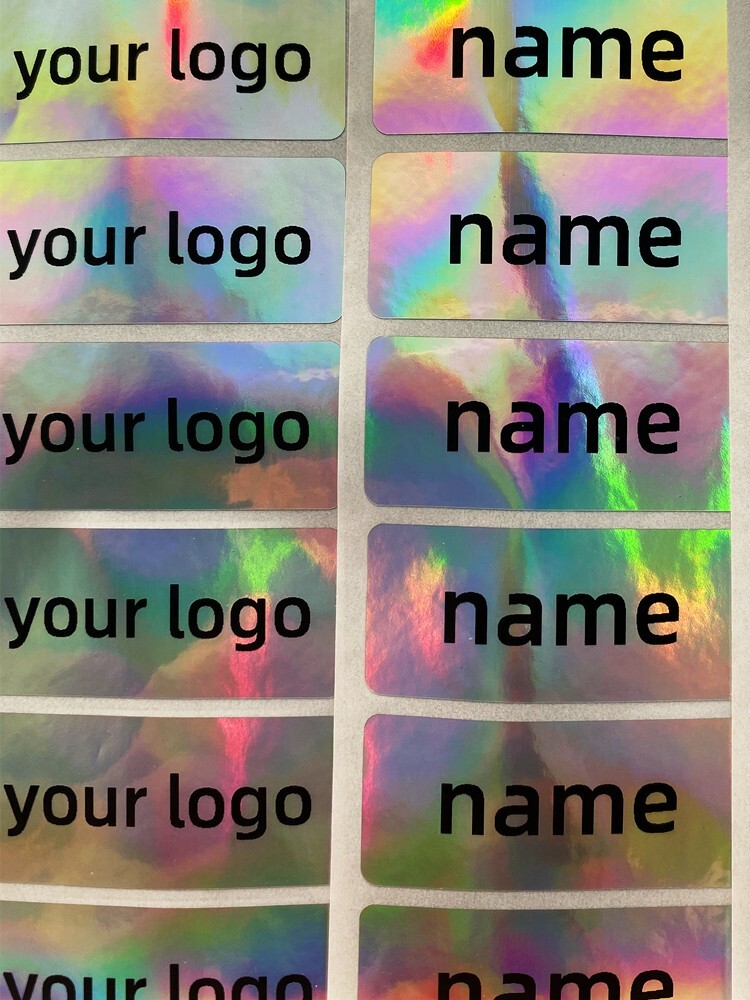30pcs 1.8×0.7in Holographic Name stickers laser label logo/kid/Manicure/business