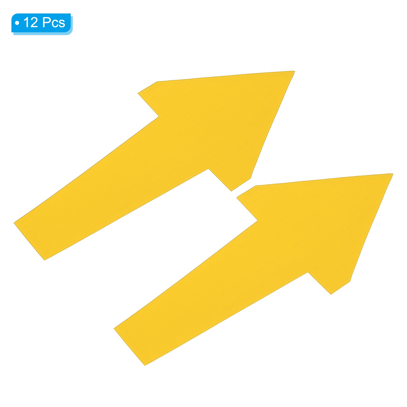 12Pcs 12" x 6" Arrow Sticker, PVC Self Adhesive Arrow Sign, Light Yellow