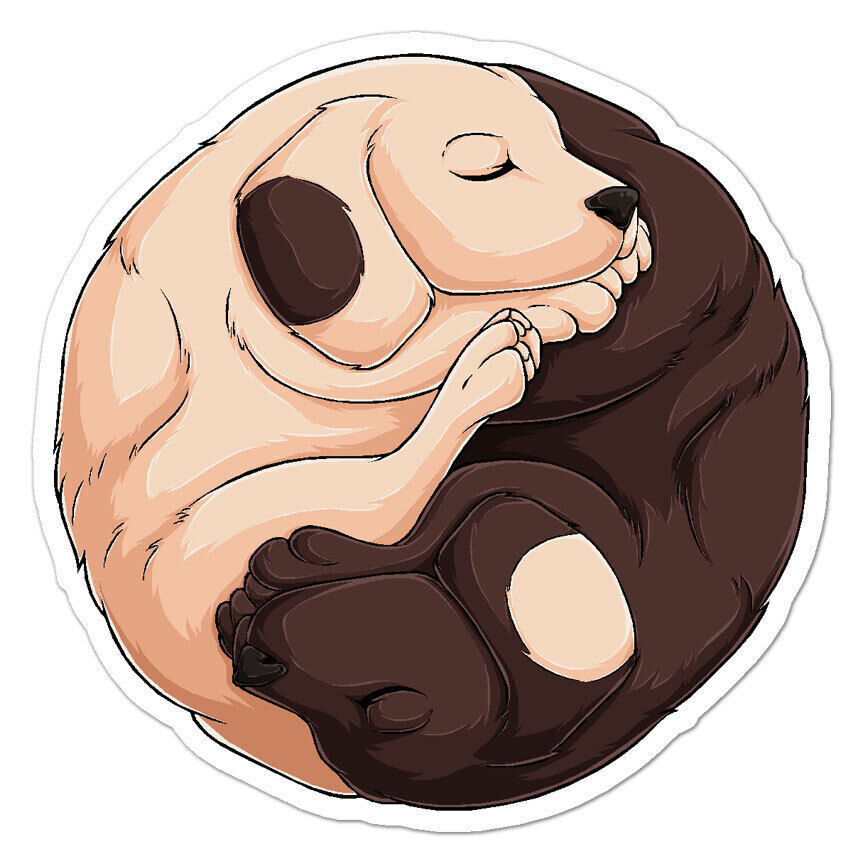 Yin Yang Dog Labrador Sticker Decal