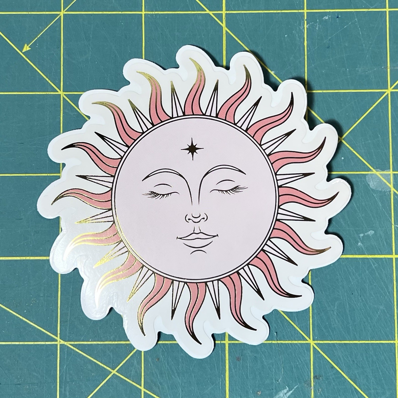 Sun Vinyl Diecut Sticker UV Fade Resistant Dishwasher Safe 3.5” X 3.5”