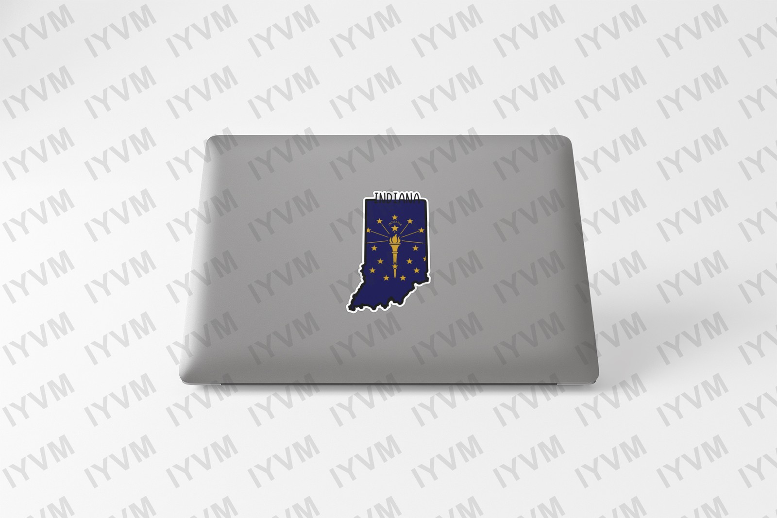 State of Indiana Flag Map Sticker Decal USA Indiana State